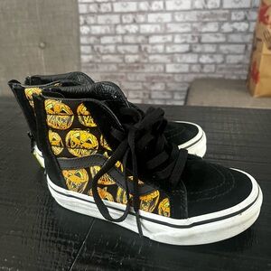 Vans 11.5 kids Black and Orange Pumpkin High-Top Sneakers
